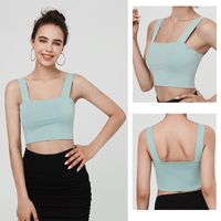 Simple Style Solid Color Polyester Square Neck Backless Active Tops Vest main image 1