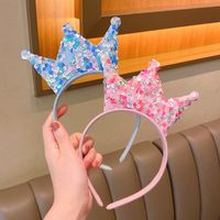 Sweet Crown Plastic Cloth Sequins Hair Band 1 Piece main image 4
