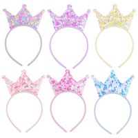 Sweet Crown Plastic Cloth Sequins Hair Band 1 Piece main image 2