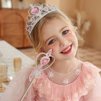 Princess Heart Shape Alloy Plating Rhinestones Crown 1 Set sku image 2
