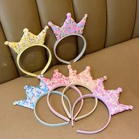 Sweet Crown Plastic Cloth Sequins Hair Band 1 Piece main image 1