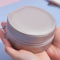 Fashion Solid Color Pu Leather Jewelry Boxes main image 3