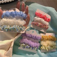 Fashion Flower Cloth Pleated Hair Tie 3 Pieces main image 1