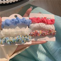 Fashion Flower Cloth Pleated Hair Tie 3 Pieces main image 3