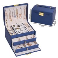 Fashion Solid Color Pu Leather Jewelry Boxes sku image 3