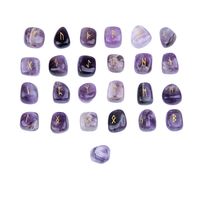 A Set Of 25 Natural Semi-precious Crystal Rune Stone Carvings sku image 12