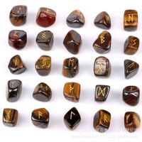 A Set Of 25 Natural Semi-precious Crystal Rune Stone Carvings sku image 11