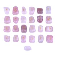 A Set Of 25 Natural Semi-precious Crystal Rune Stone Carvings sku image 1