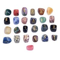 A Set Of 25 Natural Semi-precious Crystal Rune Stone Carvings sku image 5