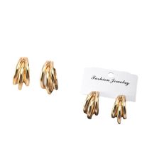 Fashion Solid Color Metal Plating Hollow Out Women's Ear Studs 1 Pair main image 2