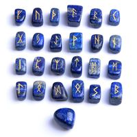 A Set Of 25 Natural Semi-precious Crystal Rune Stone Carvings sku image 13