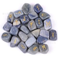 A Set Of 25 Natural Semi-precious Crystal Rune Stone Carvings sku image 9