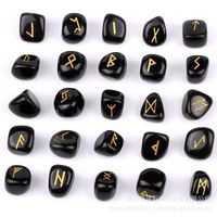 A Set Of 25 Natural Semi-precious Crystal Rune Stone Carvings main image 1