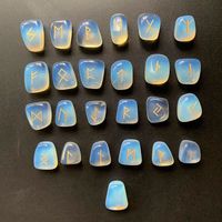 A Set Of 25 Natural Semi-precious Crystal Rune Stone Carvings sku image 10