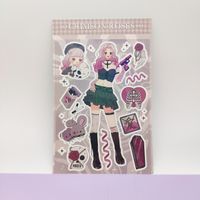 Original Korean Style Hand Account Cartoon Goo Card Stickers Wholesale Ins Cartoon Characters Cute Laser Goo Card Small Stickers sku image 1