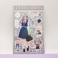 Original Korean Style Hand Account Cartoon Goo Card Stickers Wholesale Ins Cartoon Characters Cute Laser Goo Card Small Stickers sku image 3