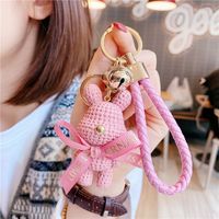 Cute Bear Resin Metal Unisex Bag Pendant Keychain sku image 6