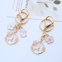 Fashion Rabbit Flower Zinc Alloy Women's Keychain 1 Piece main image 2