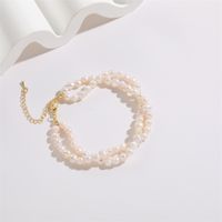 Fashion Solid Color Pearl Copper Beaded Bracelets 1 Piece main image 1