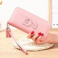 Women's Solid Color Pu Leather Zipper Wallets sku image 1