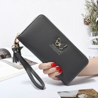 Women's Solid Color Pu Leather Bowknot Zipper Wallets main image 5