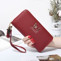 Women's Solid Color Pu Leather Bowknot Zipper Wallets sku image 1