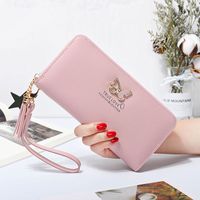 Women's Solid Color Pu Leather Bowknot Zipper Wallets main image 4
