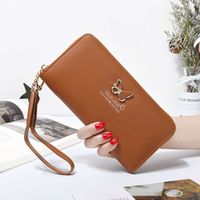 Women's Solid Color Pu Leather Bowknot Zipper Wallets sku image 2