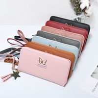 Women's Solid Color Pu Leather Bowknot Zipper Wallets main image 6