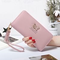 Women's Solid Color Pu Leather Bowknot Zipper Wallets sku image 8