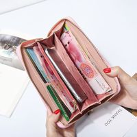 Women's Solid Color Pu Leather Bowknot Zipper Wallets main image 2