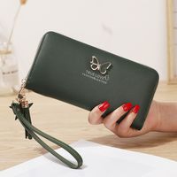 Women's Solid Color Pu Leather Bowknot Zipper Wallets sku image 3
