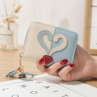 Frauen Herzform Pu Leder Quaste Reiß Verschluss Brieftaschen sku image 1