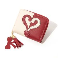 Portefeuilles En Forme De Coeur Pour Femmes En Cuir Pu Tassel Zipper main image 4