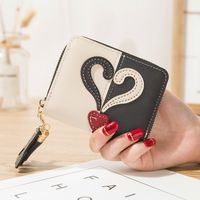 Women's Heart Shape Pu Leather Tassel Zipper Wallets sku image 2