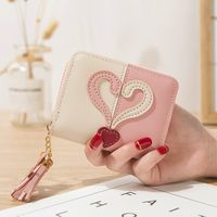 Women's Heart Shape Pu Leather Tassel Zipper Wallets sku image 3