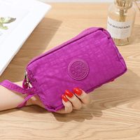 Women's Solid Color Nylon Sewing Thread Zipper Coin Purses sku image 2