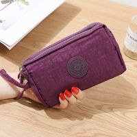 Women's Solid Color Nylon Sewing Thread Zipper Coin Purses sku image 6