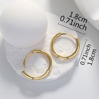 1 Pair Elegant Round Gold Plated Brass Gold Plated Hoop Earrings main image 7