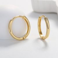 1 Pair Elegant Round Gold Plated Brass Gold Plated Hoop Earrings main image 8