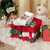 Women's Cute Christmas Tree Santa Claus Snowman Acetate Fibre Coral Fleece Crew Socks main image 5