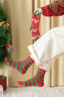 Women's Fashion Christmas Tree Santa Claus Stripe Acetate Fibre Coral Fleece Crew Socks main image 4