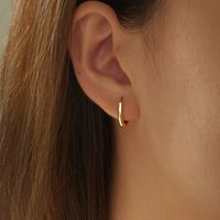 Fashion U Shape Copper Gold Plated Hoop Earrings 1 Pair main image 4