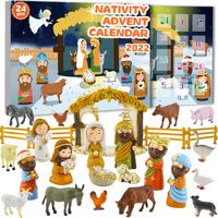 Nativité Calendrier De L'avent Nativité De Noël Miniature Modèle Sable Table Décoration 24 Pièces sku image 1