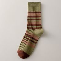 Frau Retro Farbblock Baumwolle Crew Socken sku image 6