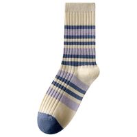 Women's Retro Color Block Cotton Crew Socks main image 2