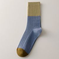 Frau Retro Farbblock Baumwolle Crew Socken sku image 3