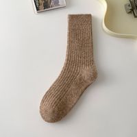 Women's Japanese Style Solid Color Wool Polyacrylonitrile Fiber Crew Socks sku image 4