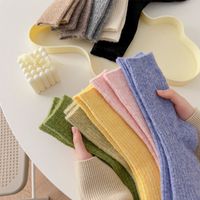 Women's Japanese Style Solid Color Wool Polyacrylonitrile Fiber Crew Socks main image 2