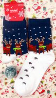 Femmes Style De Bande Dessinée Mignon Père Noël Bonhomme De Neige Wapiti Coton Crew Socks Une Paire sku image 5